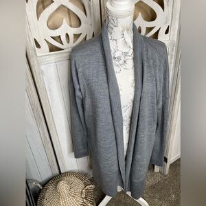 Lululemon Womens Size 8 Gray Sit in Lotus Wrap Merino Wool Oversized Cardigan